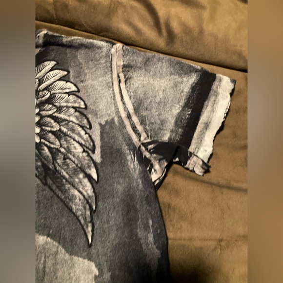 Sinful brand, size medium, 100% cotton, black and gray tee - Picture 3 of 8